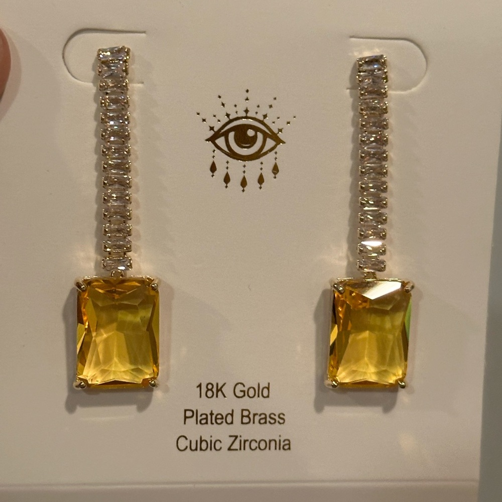 Elegant Gold and Silver Cubic Zirconia Earrings